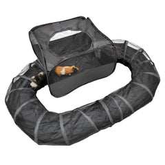 DOZZOPET guinea pigs playpen extended area offers spacious indoor exercise.