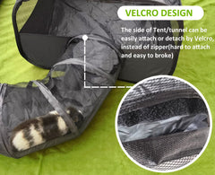 DOZZOPET guinea pigs playpen tunnel attachment demonstrates versatile tunnel use for exploration.