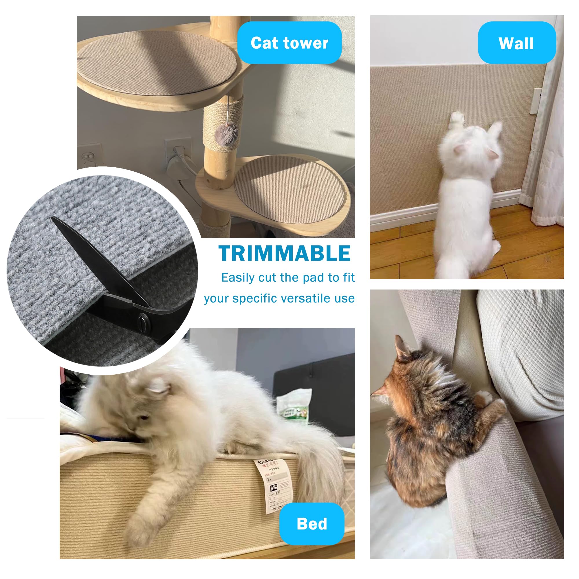 DOZZOPET mat protecting a leather couch while cats scratch.