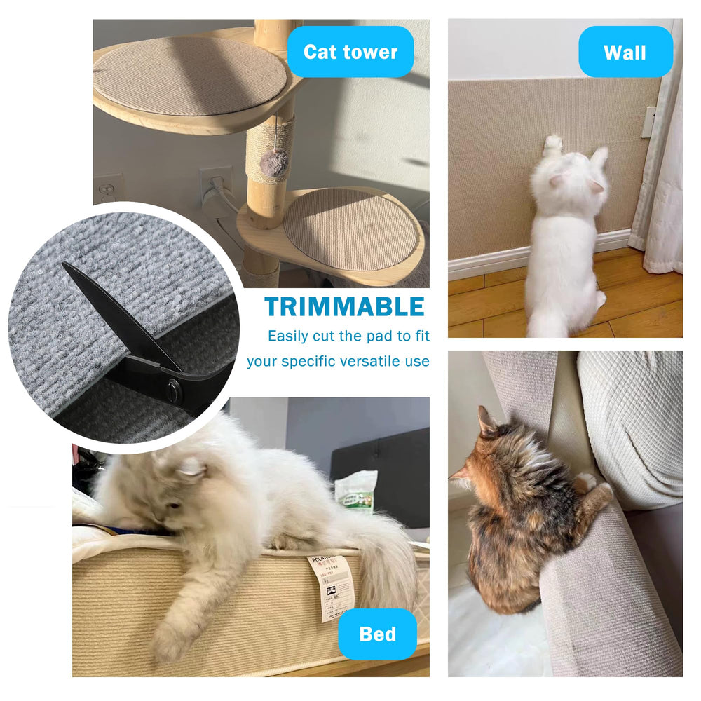 DOZZOPET mat protecting a leather couch while cats scratch.
