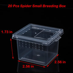 DQITJ spider terrarium size dimensions highlight compact 2.56 x 2.56 x 1.73 inch housing.