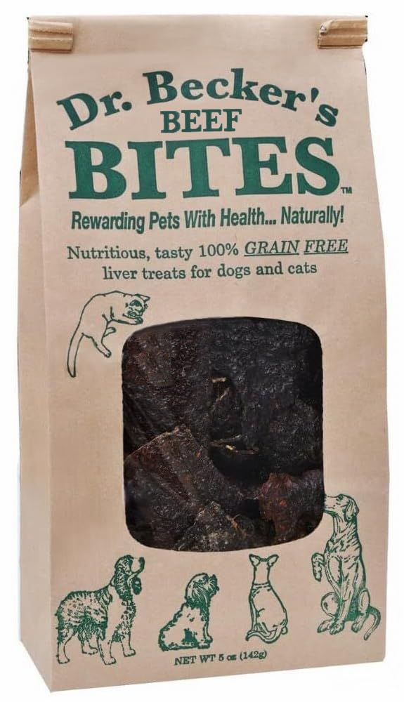 Dr. Becker's Original Beef Bites beef liver chip close-up for training rewards.