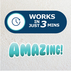 Dr. Beckmann Pet Stain & Odour Remover shows foamy oxy-powered action on spills