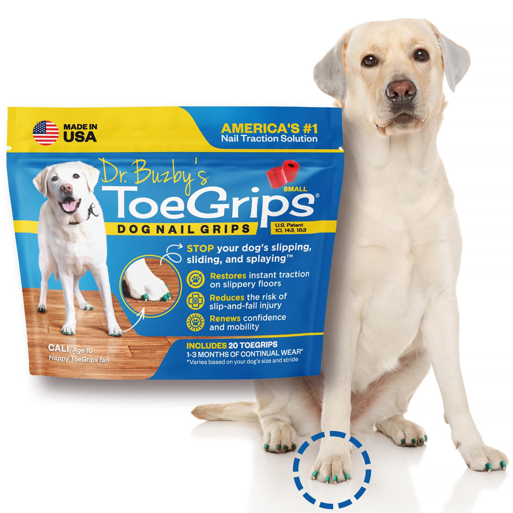 Dr Buzby's ToeGrips close-up on nails for improved floor traction