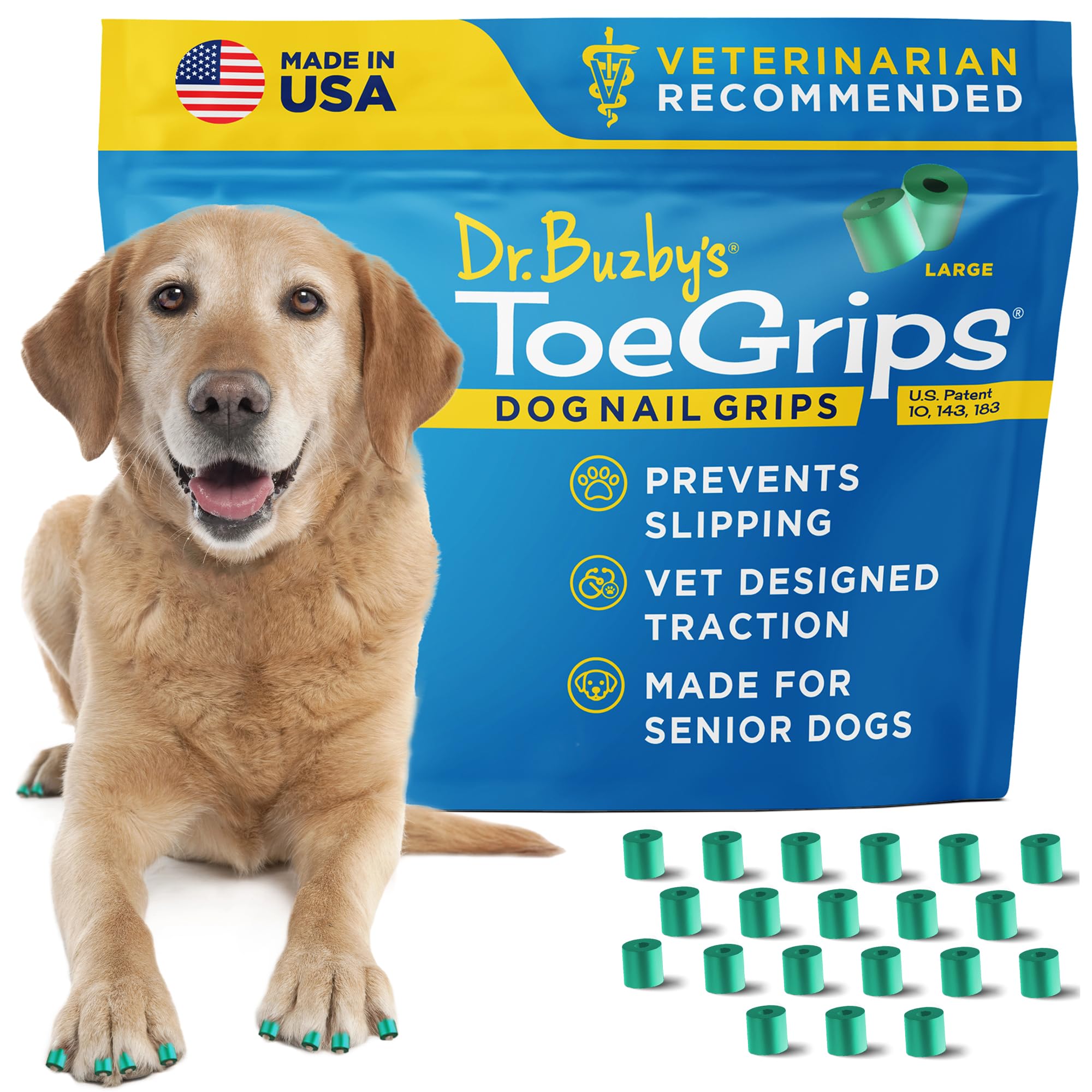 Dr. Buzby's ToeGrips prevent slipping during indoor dog walks.