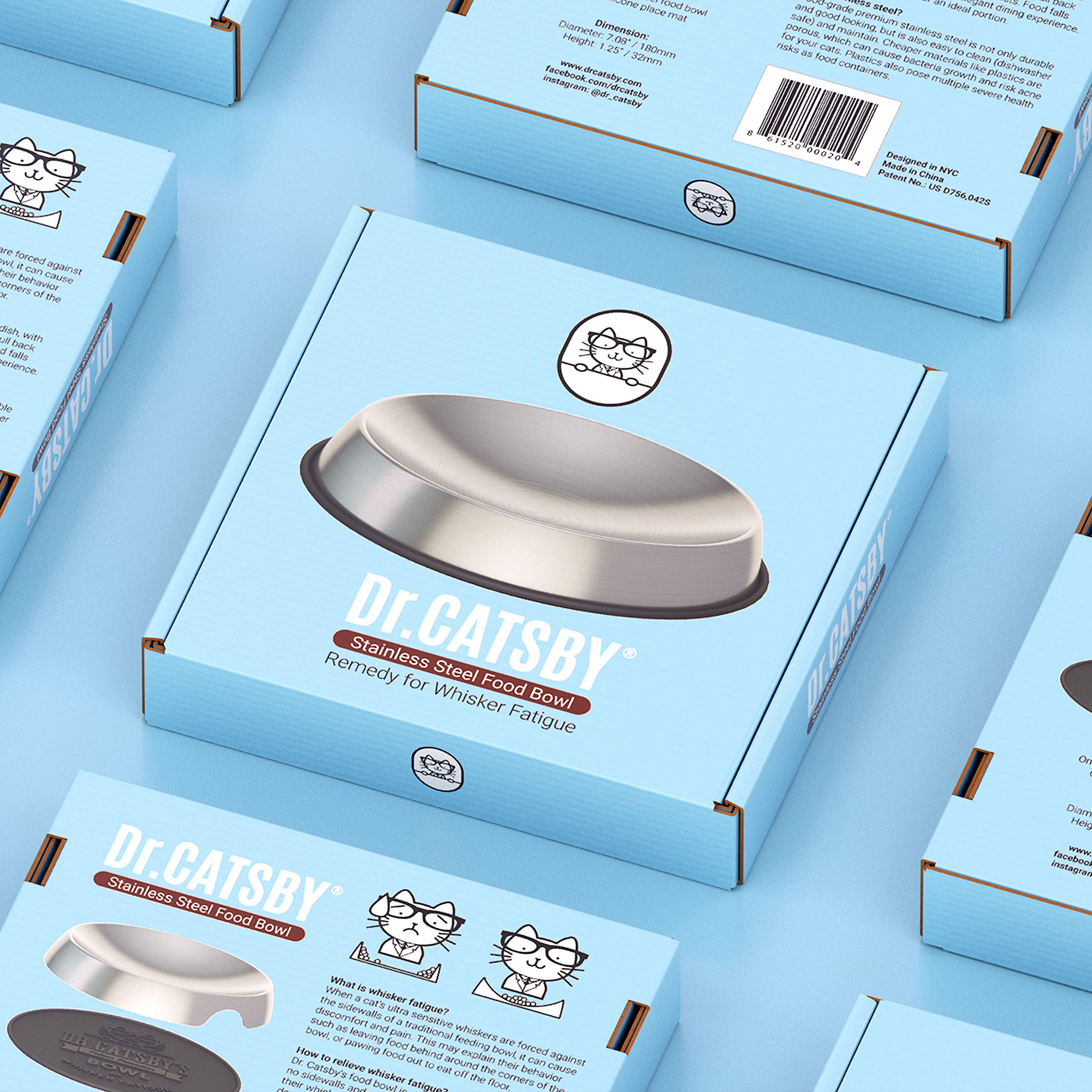 Dr. Catsby Food Bowl silicone non-slip mat keeps meals steady.