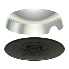 Dr. Catsby Food Bowl stainless steel construction is durable and easy to wipe.