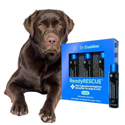 Dr. Cuddles ReadyRESCUE bottle front demonstrates travel-ready toxin support