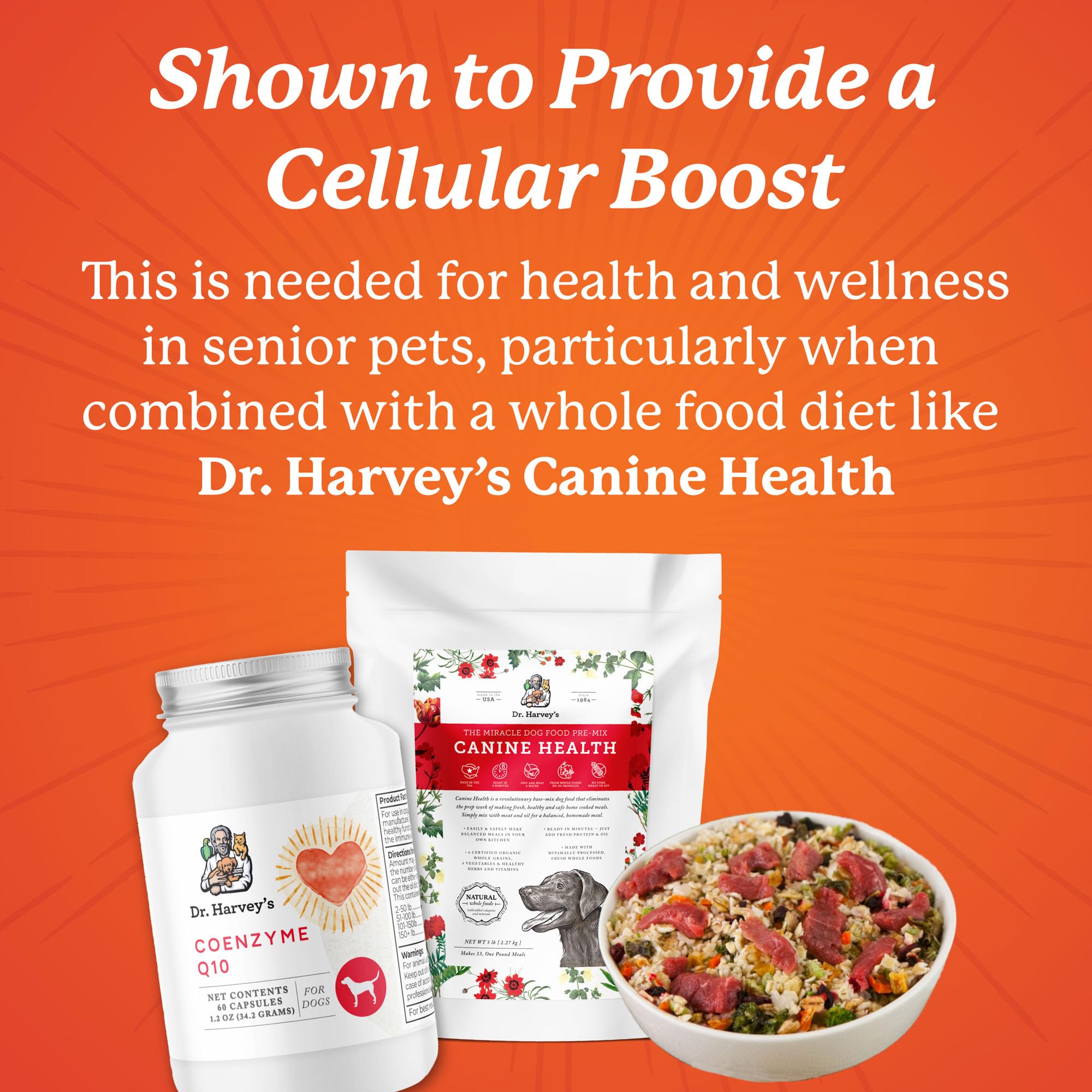 Dr. Harvey's Coenzyme Q10 box with ingredients list for informed choices