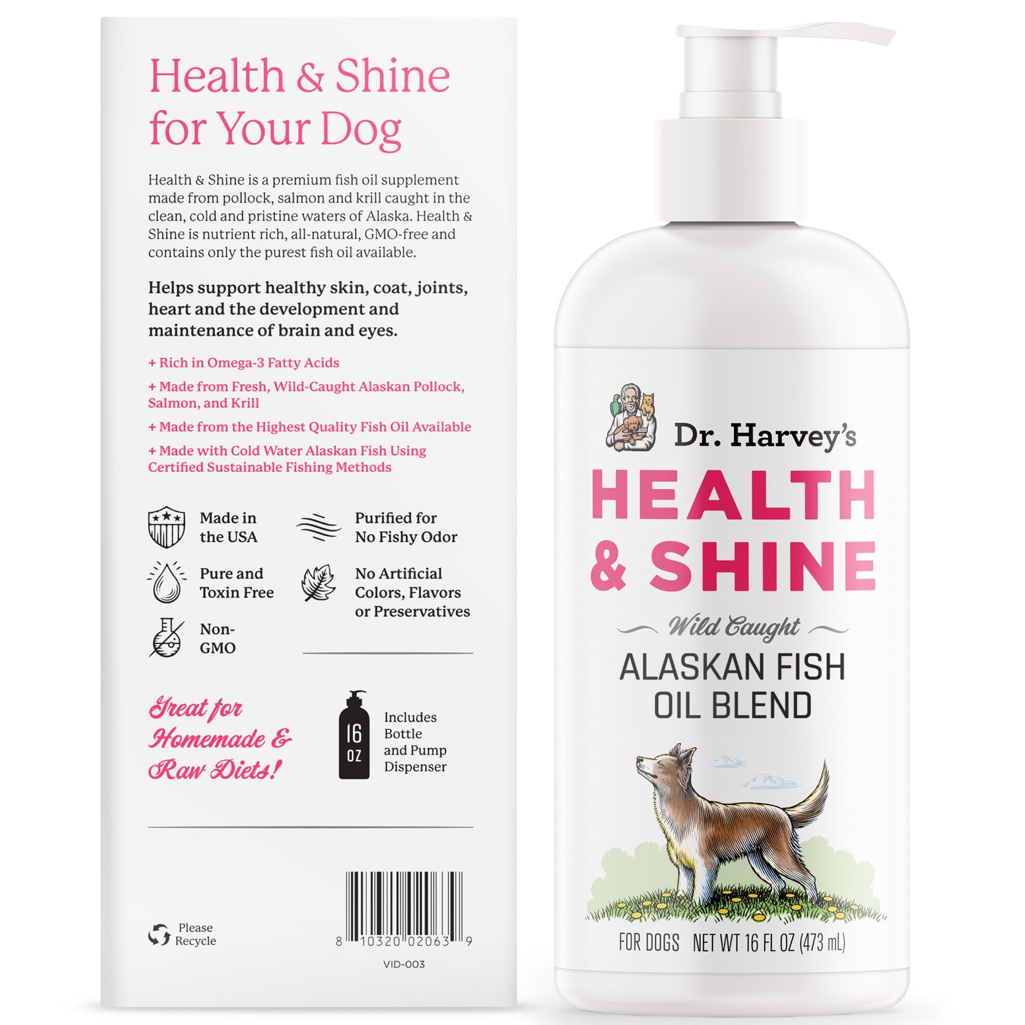 Dr. Harvey's fish oil compatible with homemade diets for easy integration
