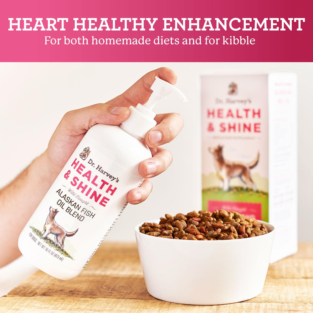 Dr. Harvey's USA-made fish oil bottle highlighting non-GMO and additive-free quality