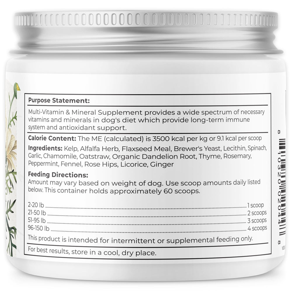 Dr. Harvey's Herbal Multi-Vitamin USA-made label signals quality and safety.