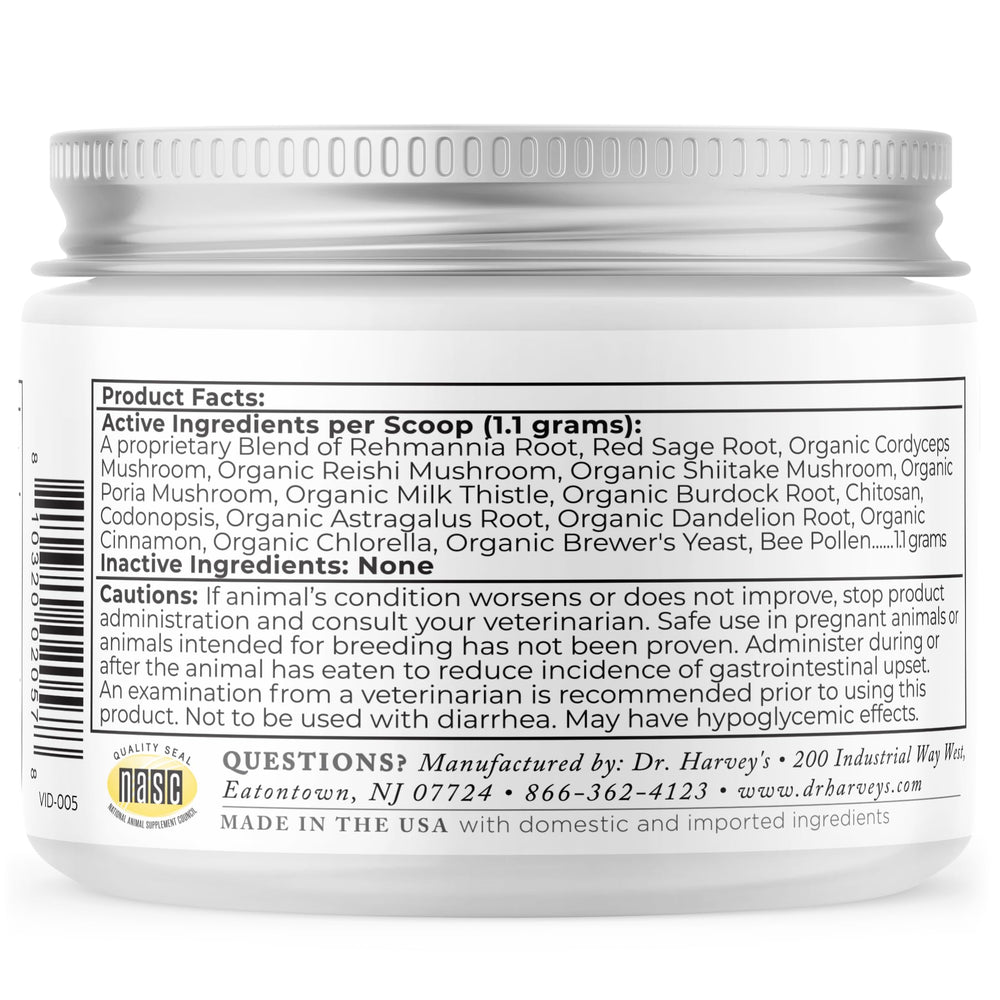 Dr. Harvey's Kidney Health dog food sprinkle demonstrates convenient dosing