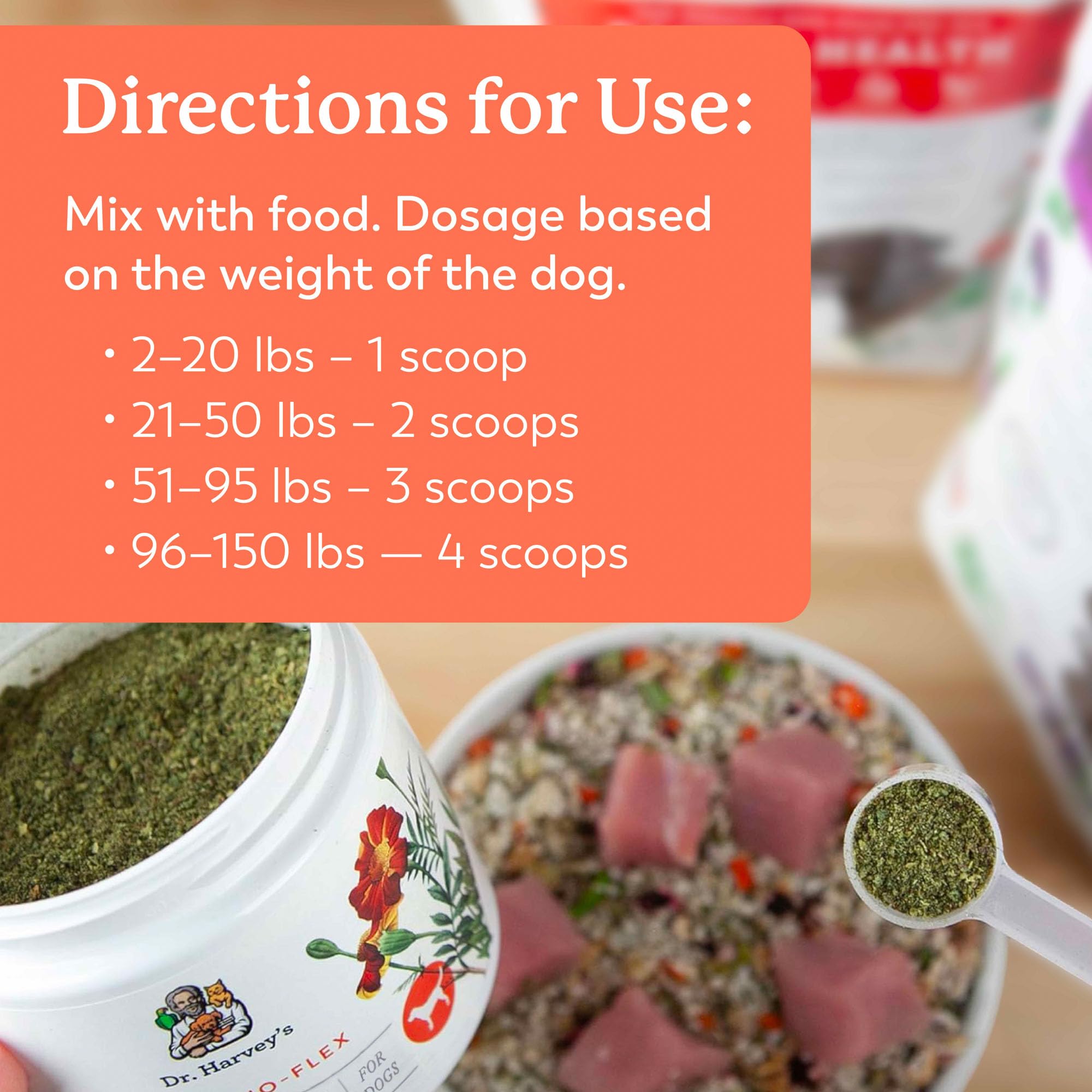 Dr. Harvey's Ortho-Flex ingredients blend in a bowl for daily addition.