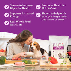Front view of Dr. Harvey's Paradigm bag highlighting human-grade ingredients.