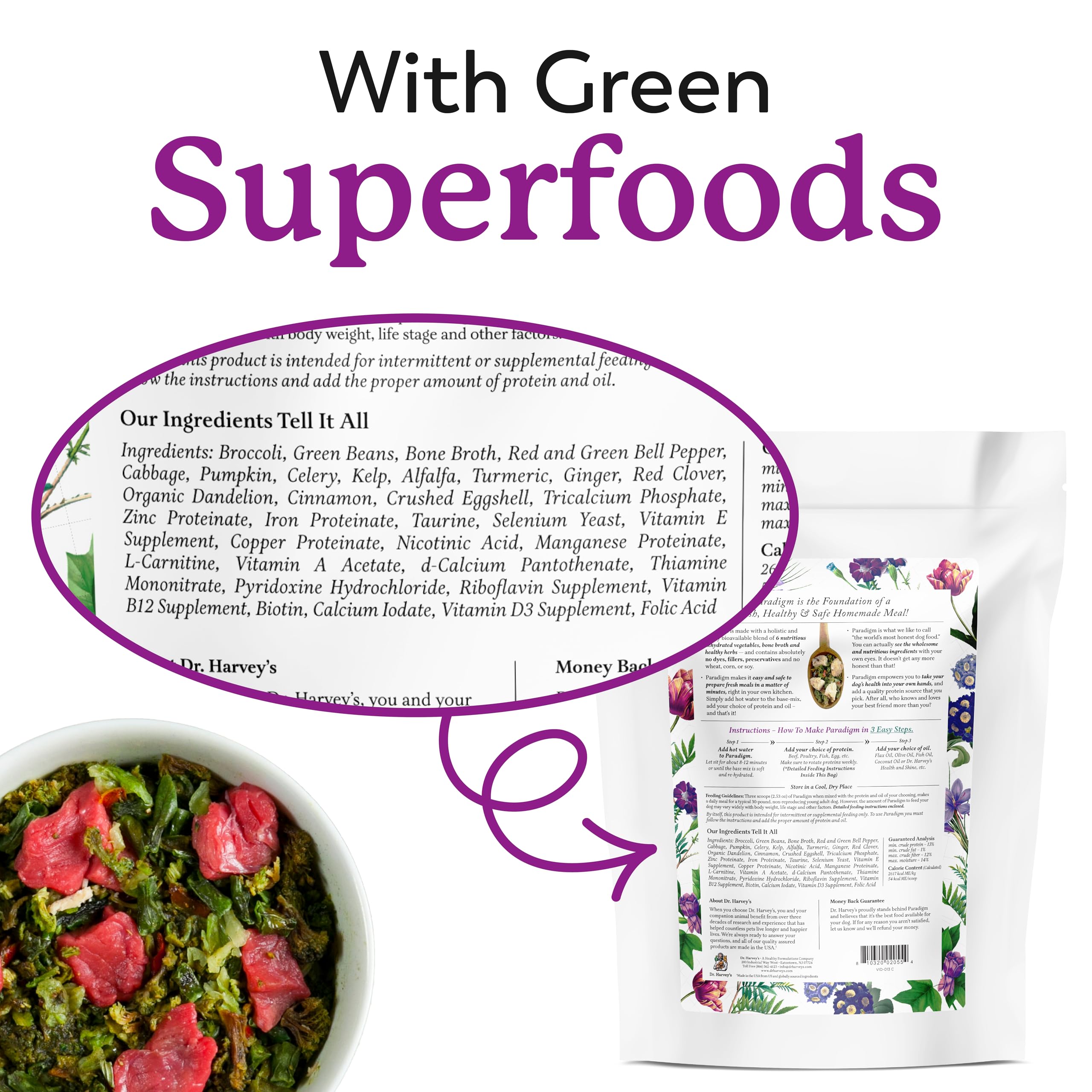 Ketogenic-friendly Paradigm base mix supports low-carb dog meals.
