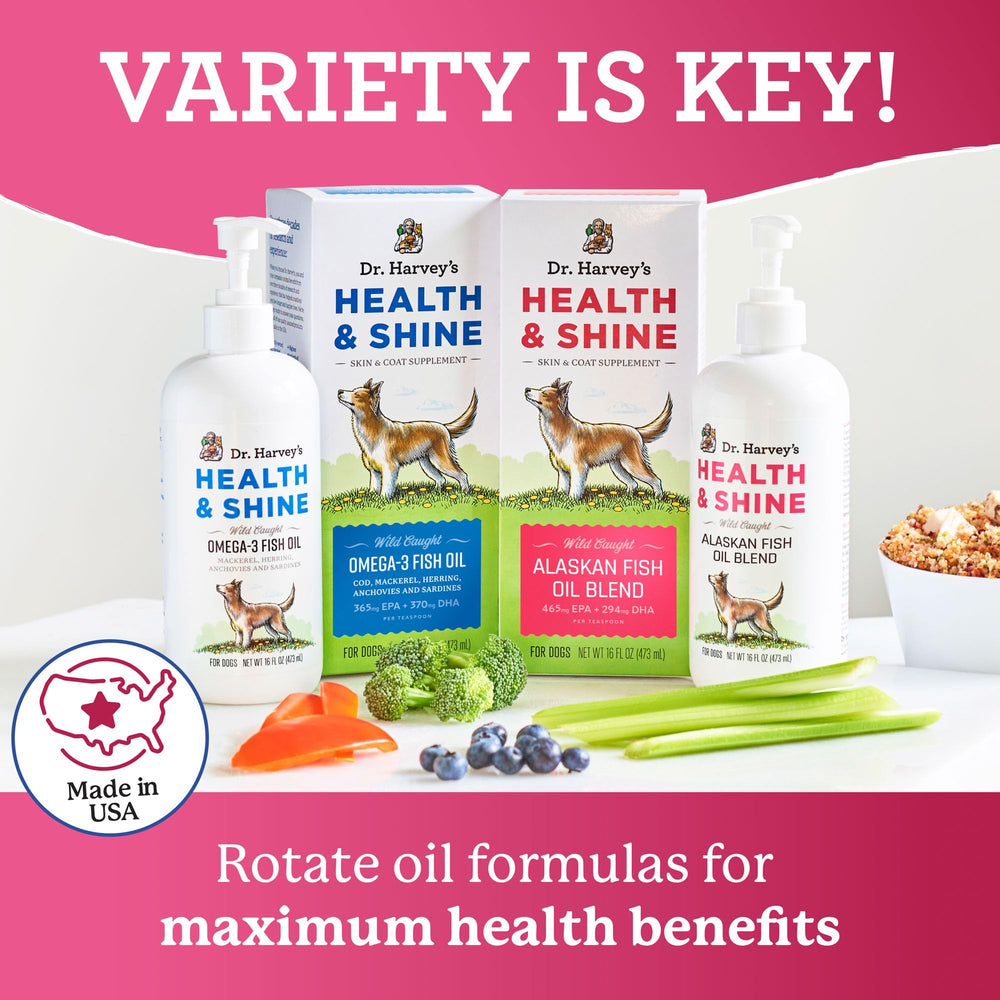 Dr. Harvey's purified odorless fish oil reduces fishy odor for dogs