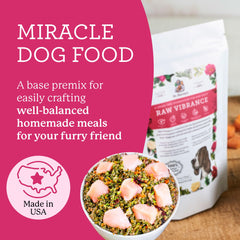 Dr. Harvey's Raw Vibrance base-mix ingredients — goat's milk and mussels for wholesome nutrition.