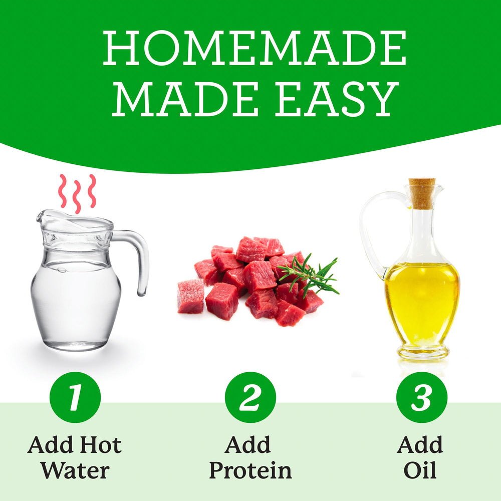 Dr. Harvey's Veg-to-Bowl base with protein addition during preparation for balanced meals