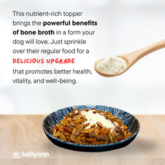 Dr. Kellyann bone broth topper served as grain-free recipe for gentle digestion