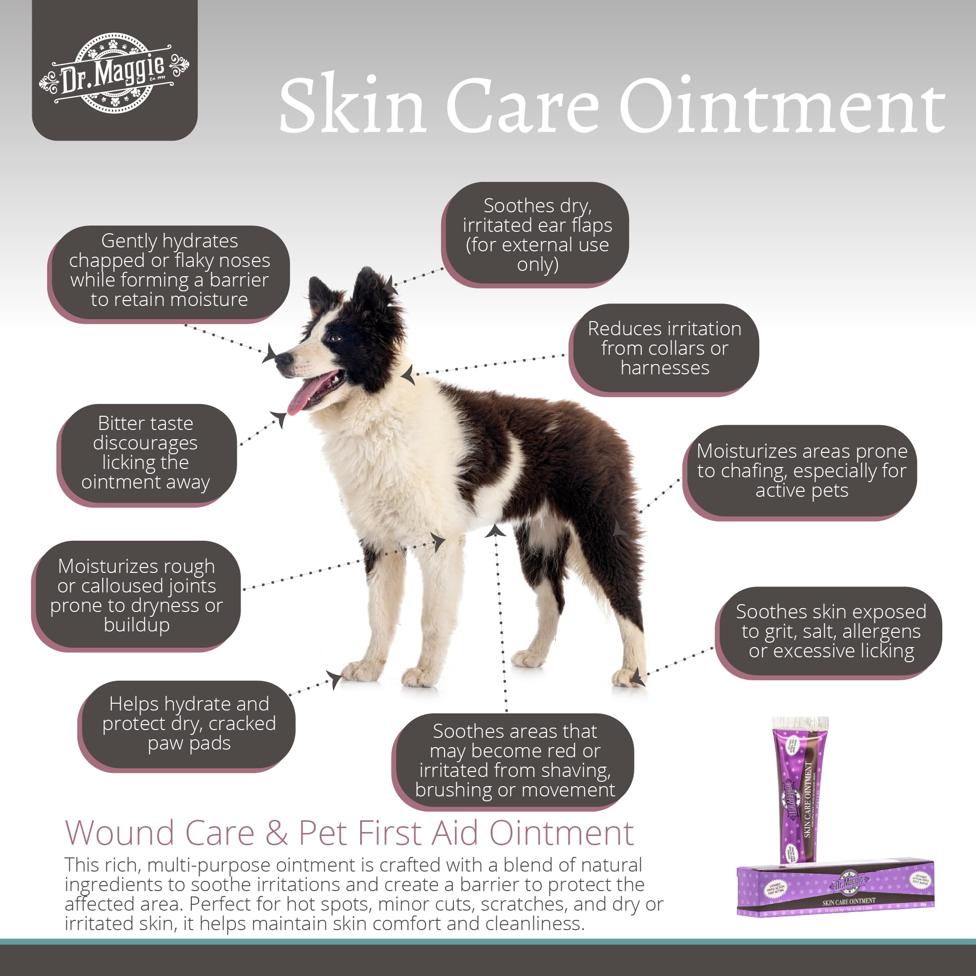 Dr. Maggie Skin Care Ointment jar close-up shows natural ingredients