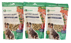 Dr. Marty Nature's Blend freeze-dried dog food packaging showing 6 oz packs for easy feeding