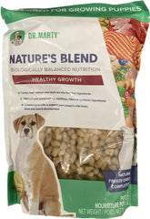 Dr. Marty Nature's Blend puppy kibble in a bowl supports healthy growth with protein and fats