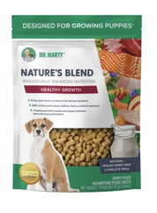 Dr. Marty Nature's Blend for Puppies freeze-dried raw dog food bag promoting immunity support and balanced energy.