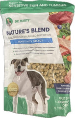 Dr. Marty Nature's Blend Sensitivity Select freeze-dried dog food bag for sensitive digestion and picky-eater support