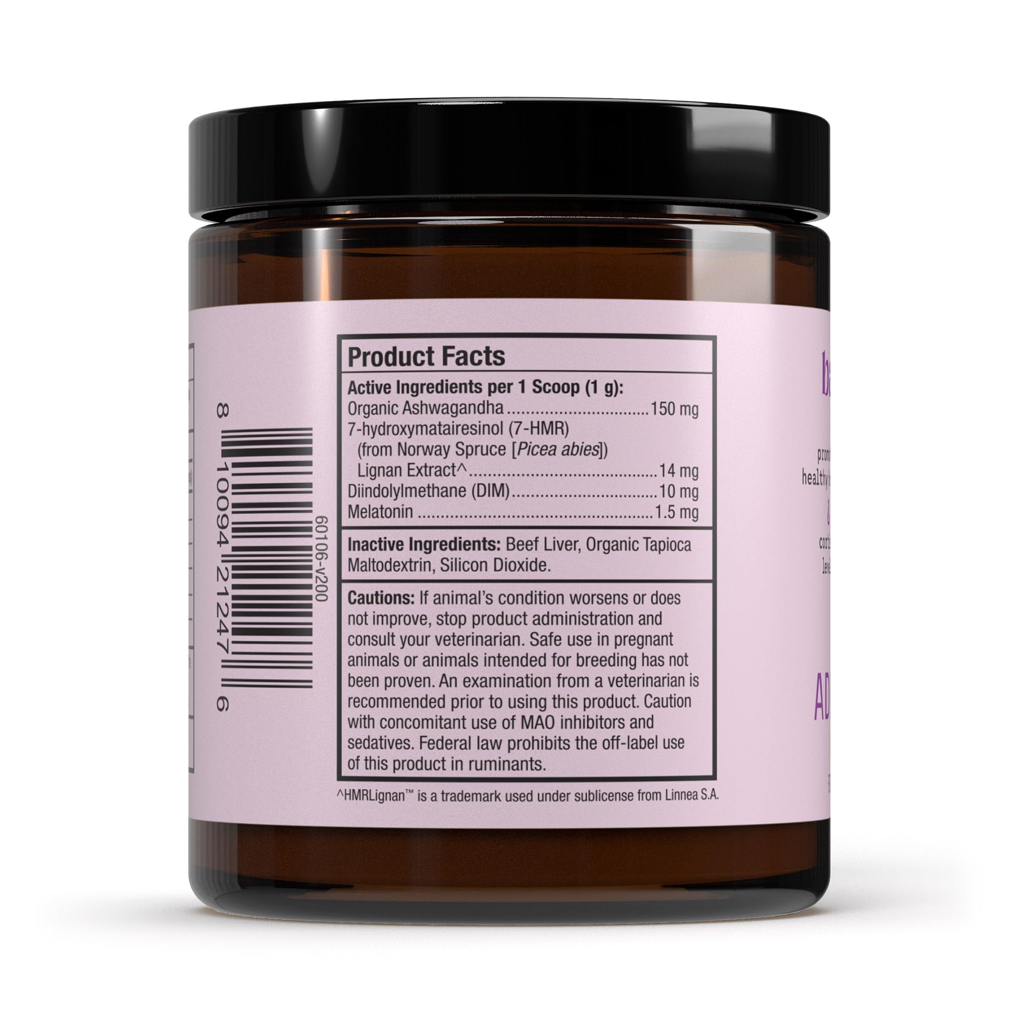 Dr. Mercola Bark & Whiskers Adrenal Support scoop enables precise dosing for dogs and cats.