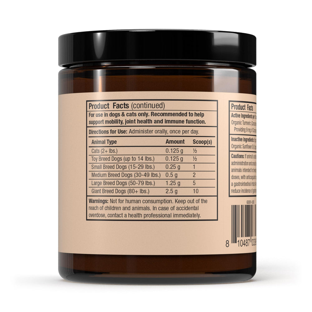 Dr. Mercola Bark & Whiskers curcumin micronized particles boost absorption for pets.
