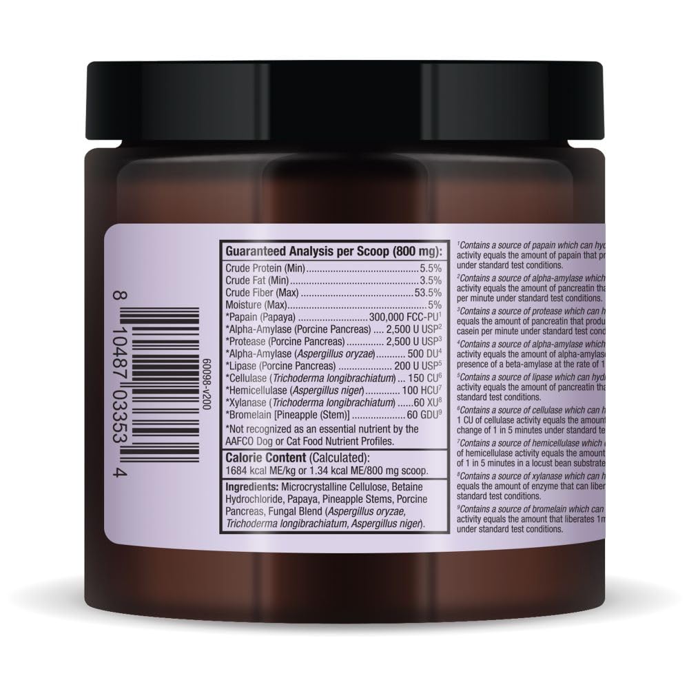 Dr Mercola Bark & Whiskers digestive enzymes powder-dispense for measured enzyme servings.
