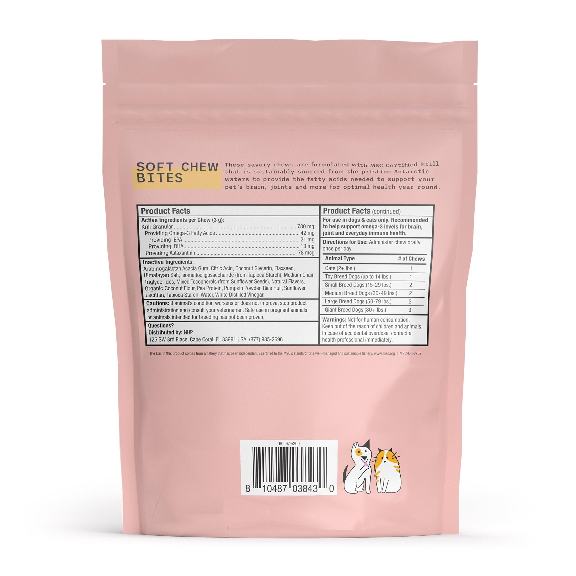 Dr. Mercola Bark and Whiskers Krill Bites chews closeup of tasty, low-carb bites