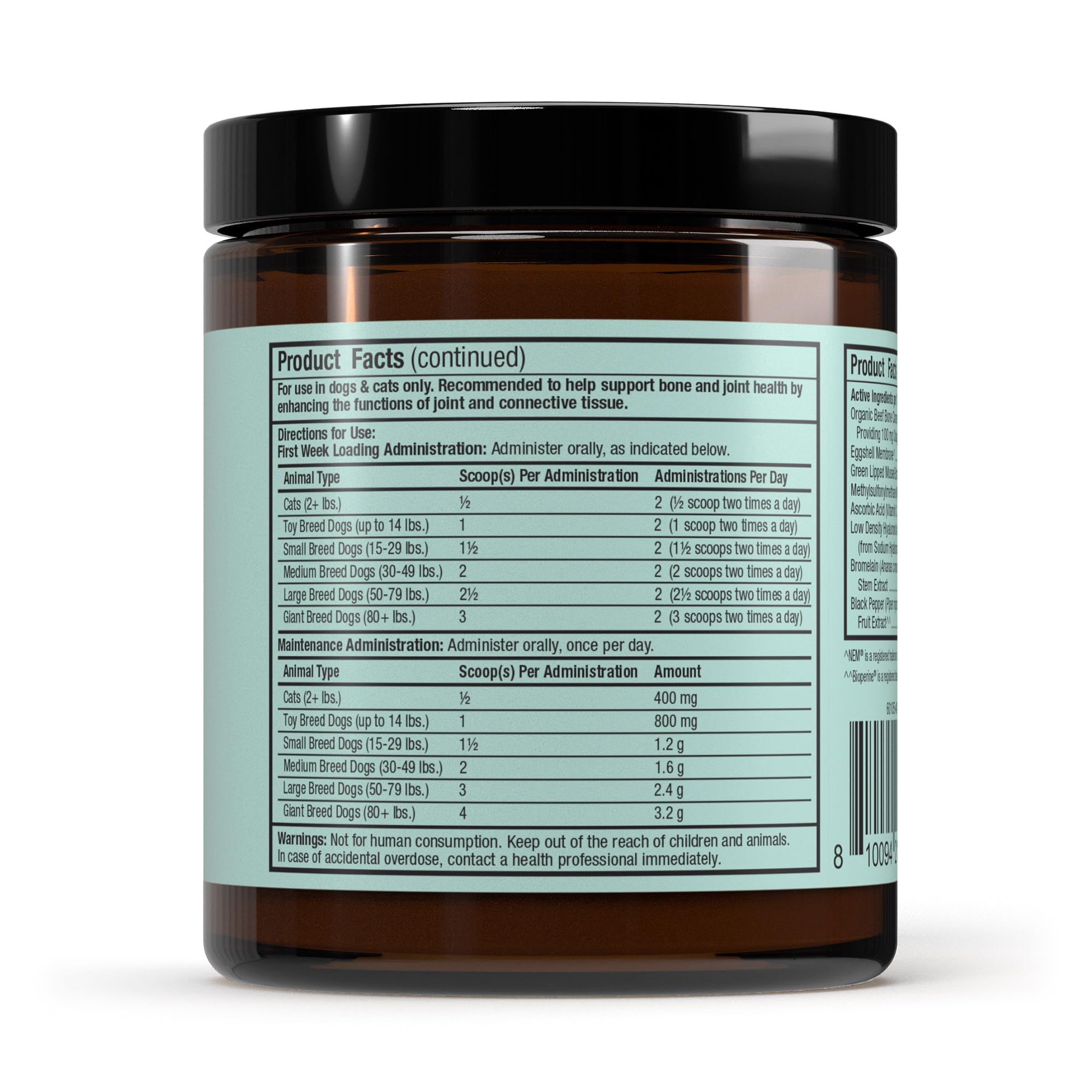 Dr. Mercola Bark & Whiskers NEM eggshell membrane visual for joint comfort benefits.