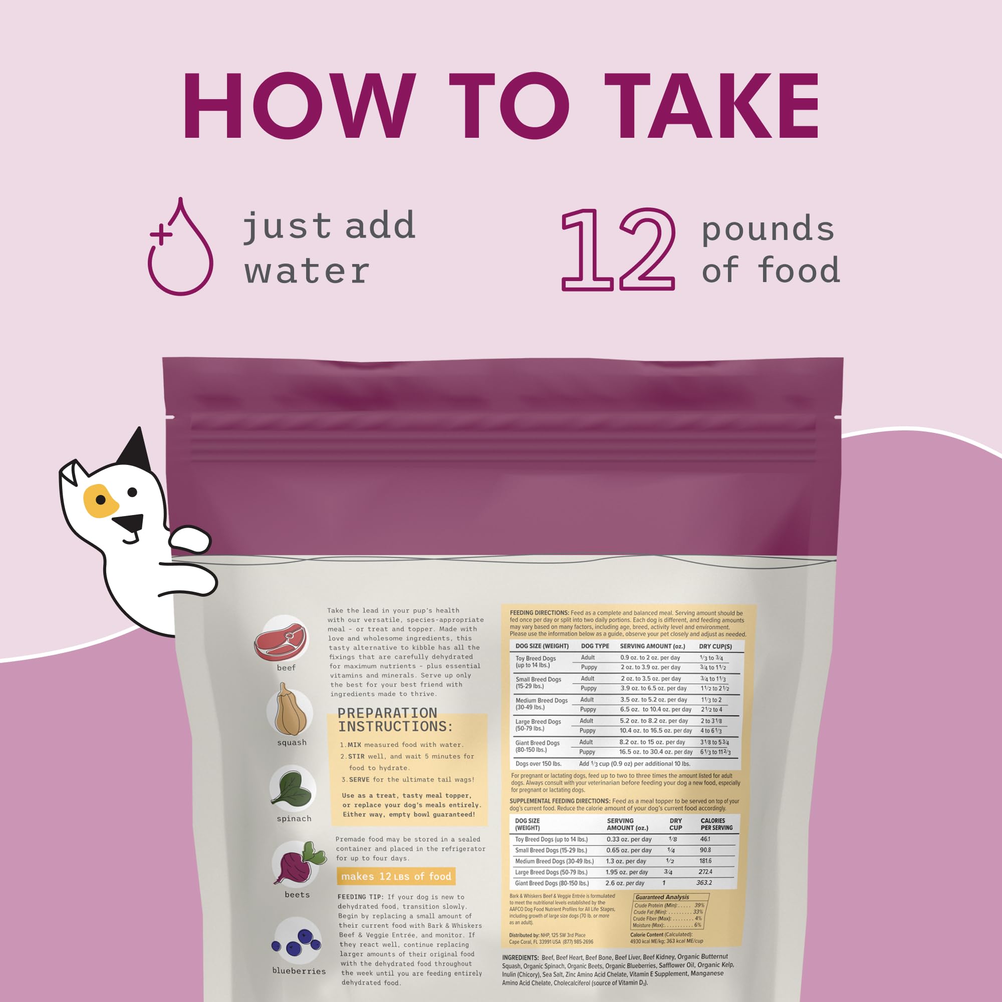 Organ meats and bones component in Bark & Whiskers ingredients for a nutrient-dense profile.