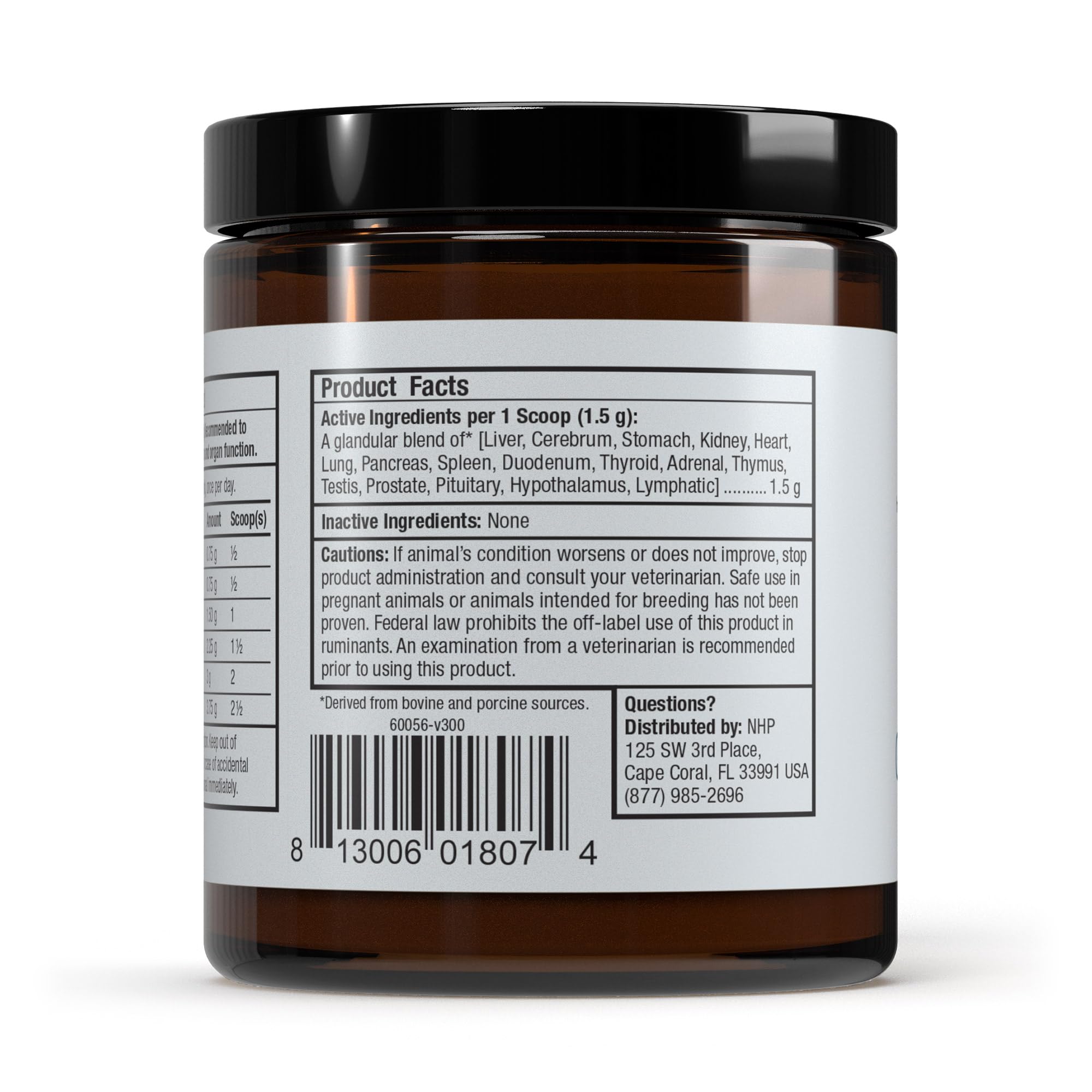Dr Mercola Bark & Whiskers powder sprinkled on pet food for daily nutrition