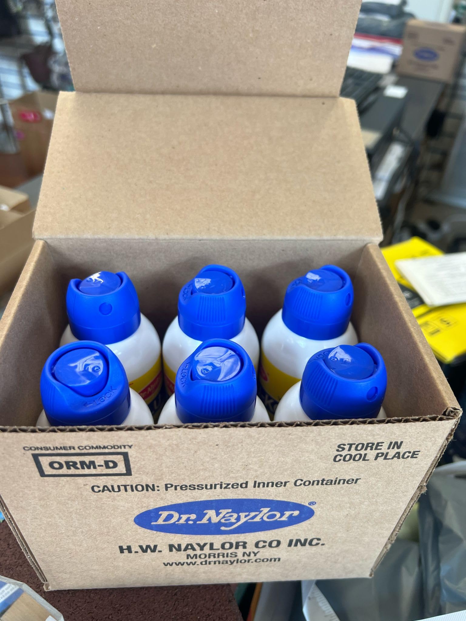 Dr. Naylor Blu-Kote Aerosol label highlights USA-made quality and safety.