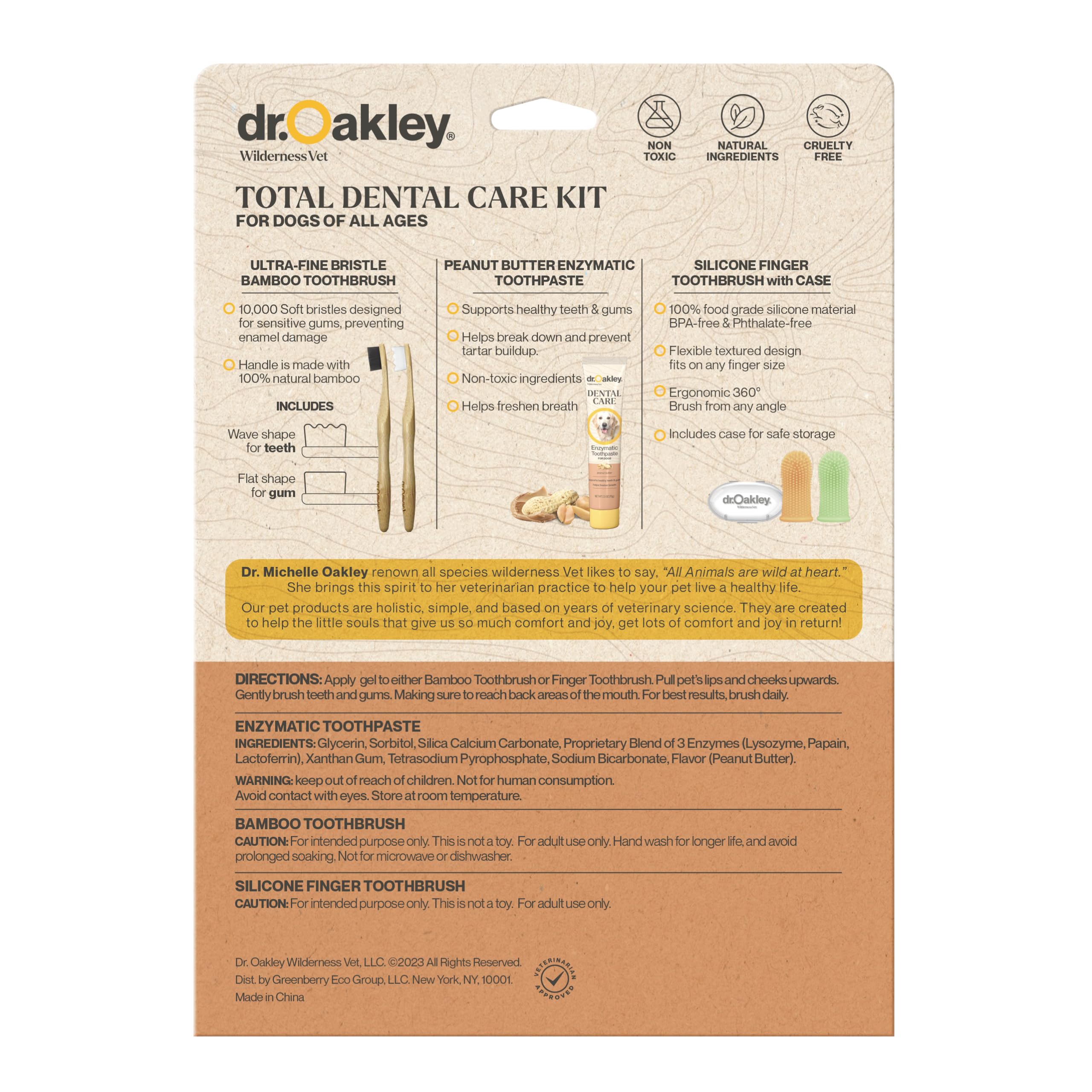 Dr. Oakley Total Dental Care Kit case keeps dental tools organized for travel.