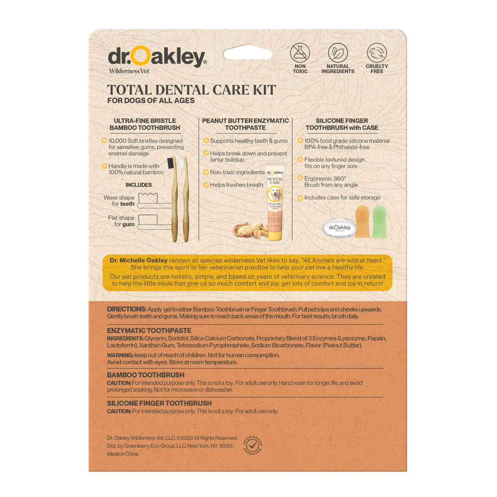 Dr. Oakley Total Dental Care Kit case keeps dental tools organized for travel.