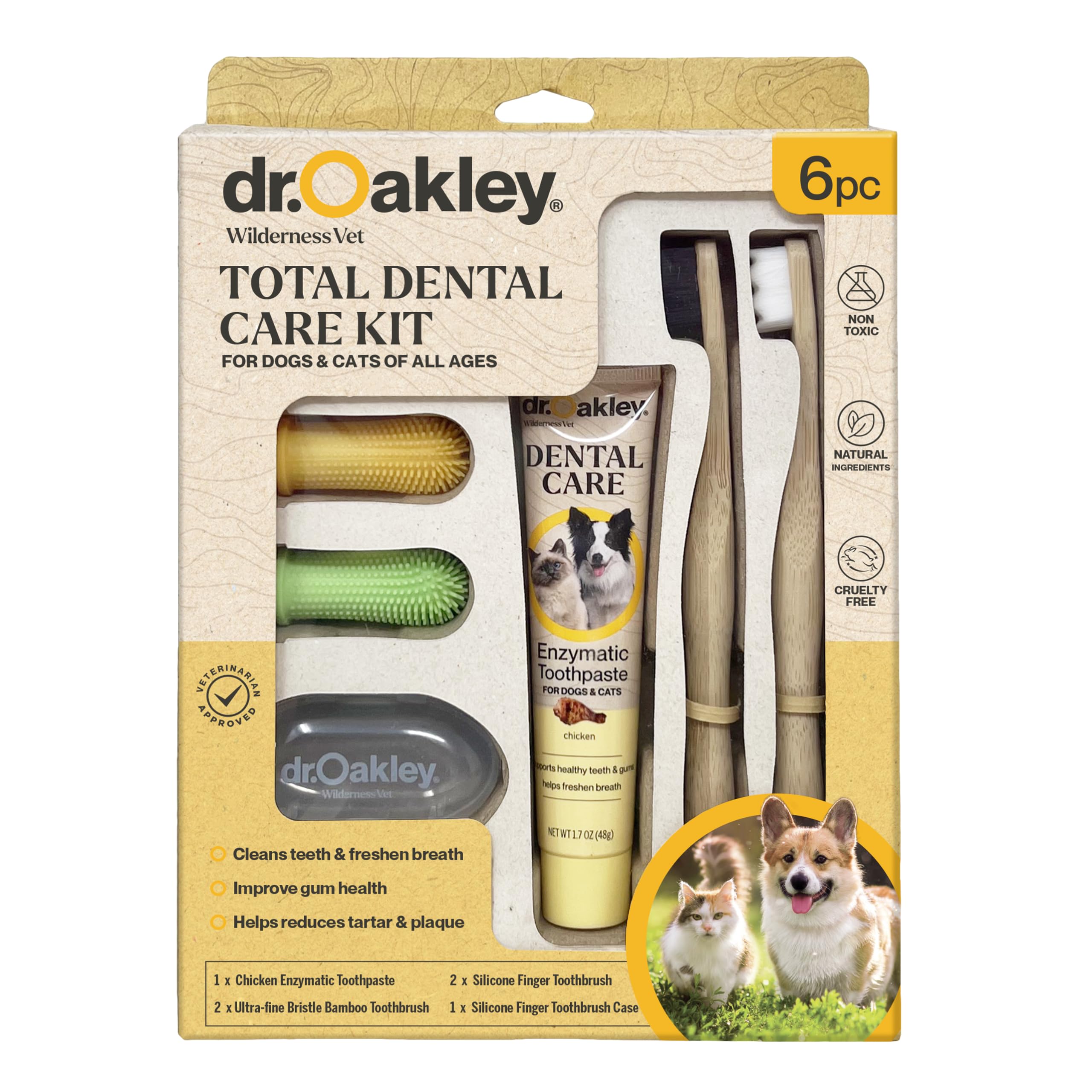 Dr. Oakley Total Dental Care Kit: chicken-flavor toothpaste for at-home pet dental care