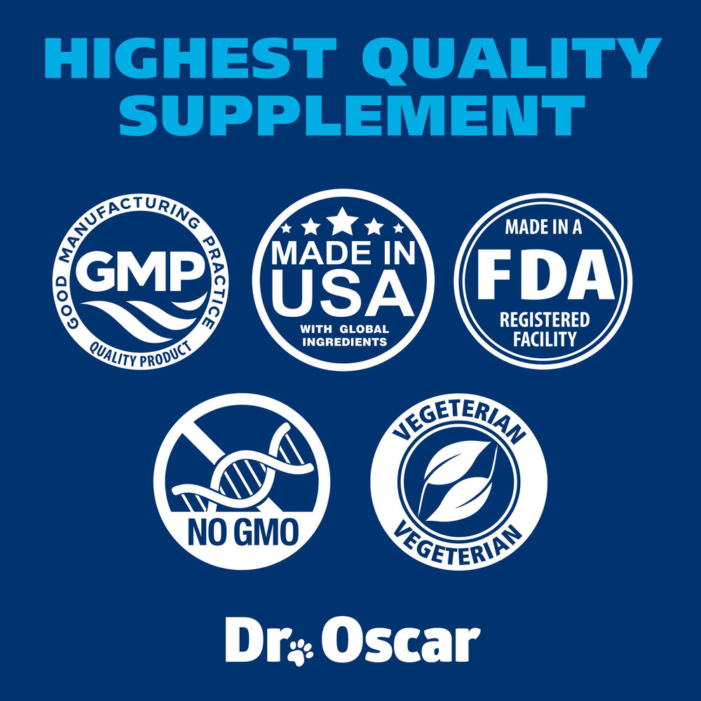 Dr. Oscar Taurine formula shown as allergen-free for dogs