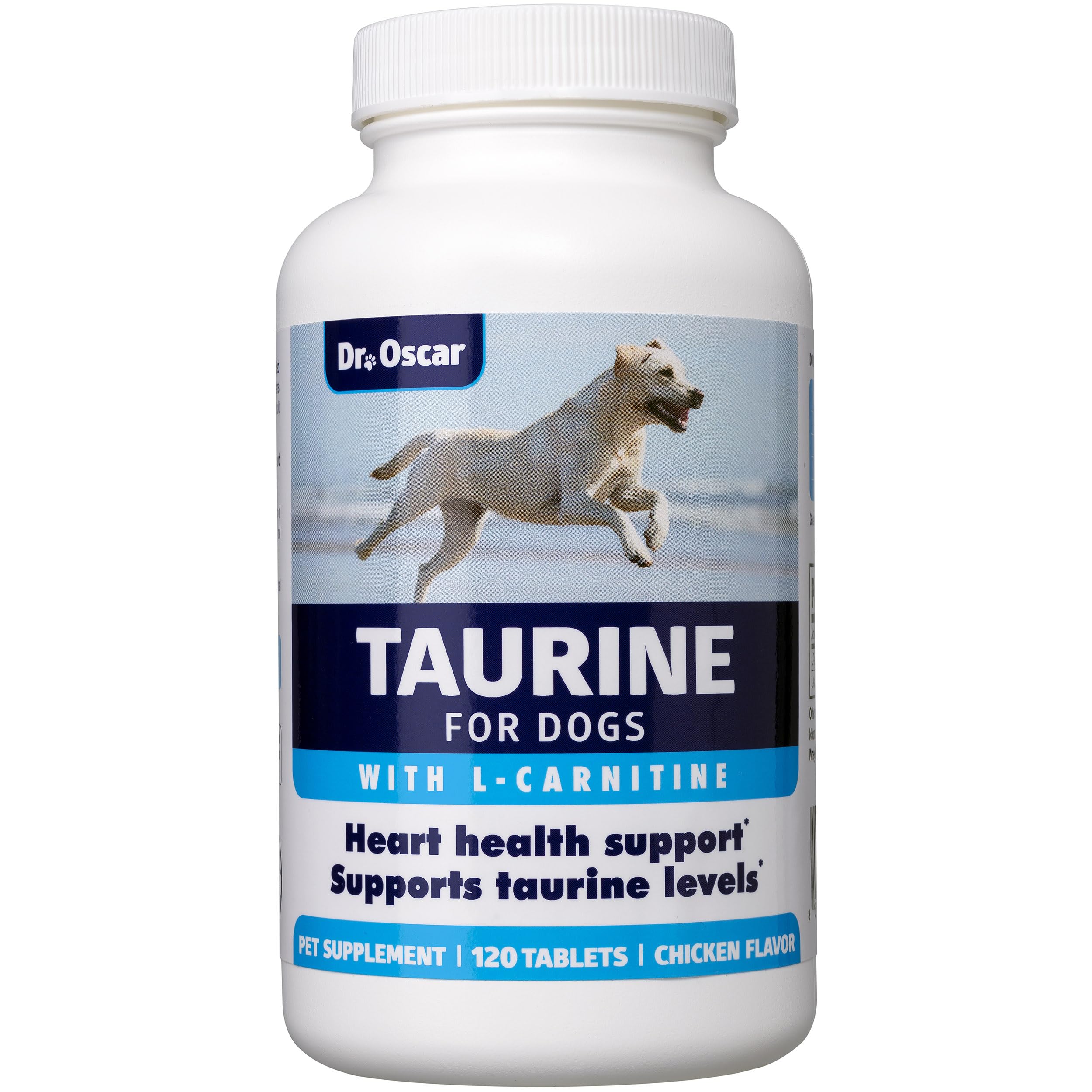 Dr. Oscar Taurine for Dogs bottle with chewables for heart support
