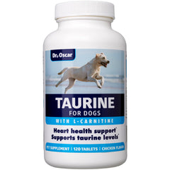 Dr. Oscar Taurine for Dogs bottle with chewables for heart support