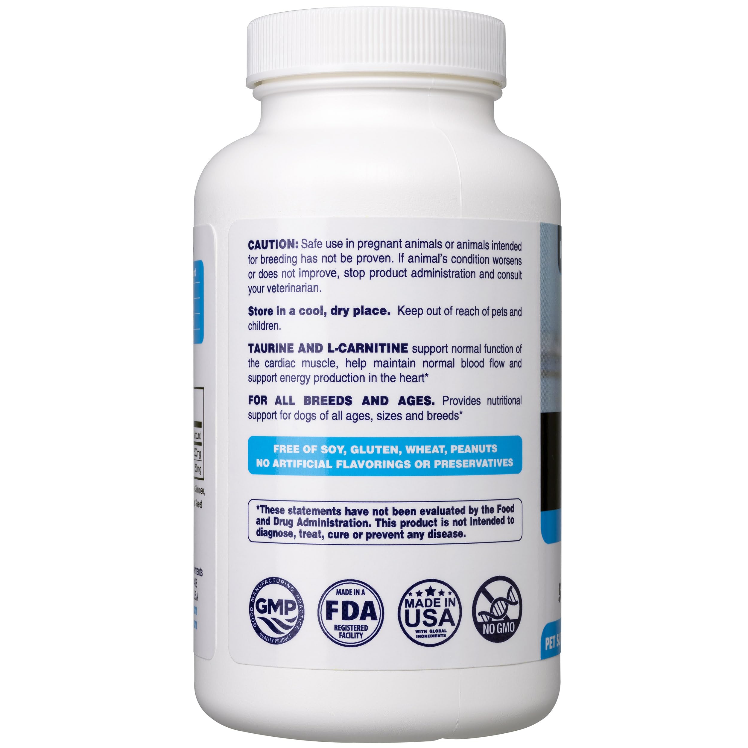 Dr. Oscar Taurine label highlights taurine and carnitine for cardiovascular nutrition