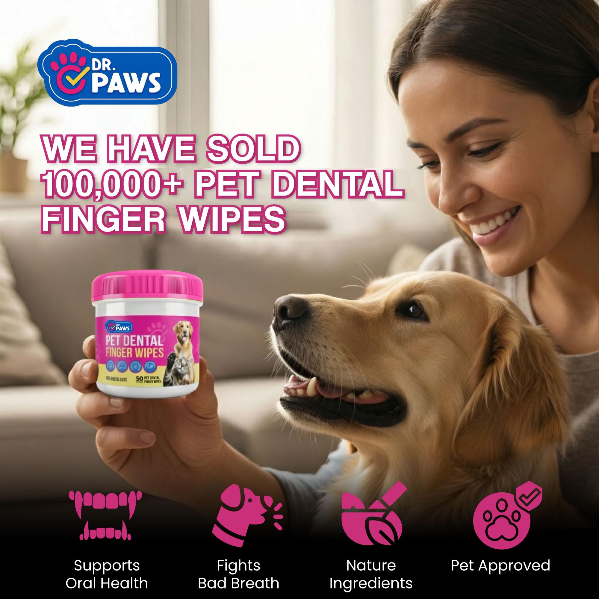Dr. Paws Choice: dientes del perro, limpieza diaria suave para encías.