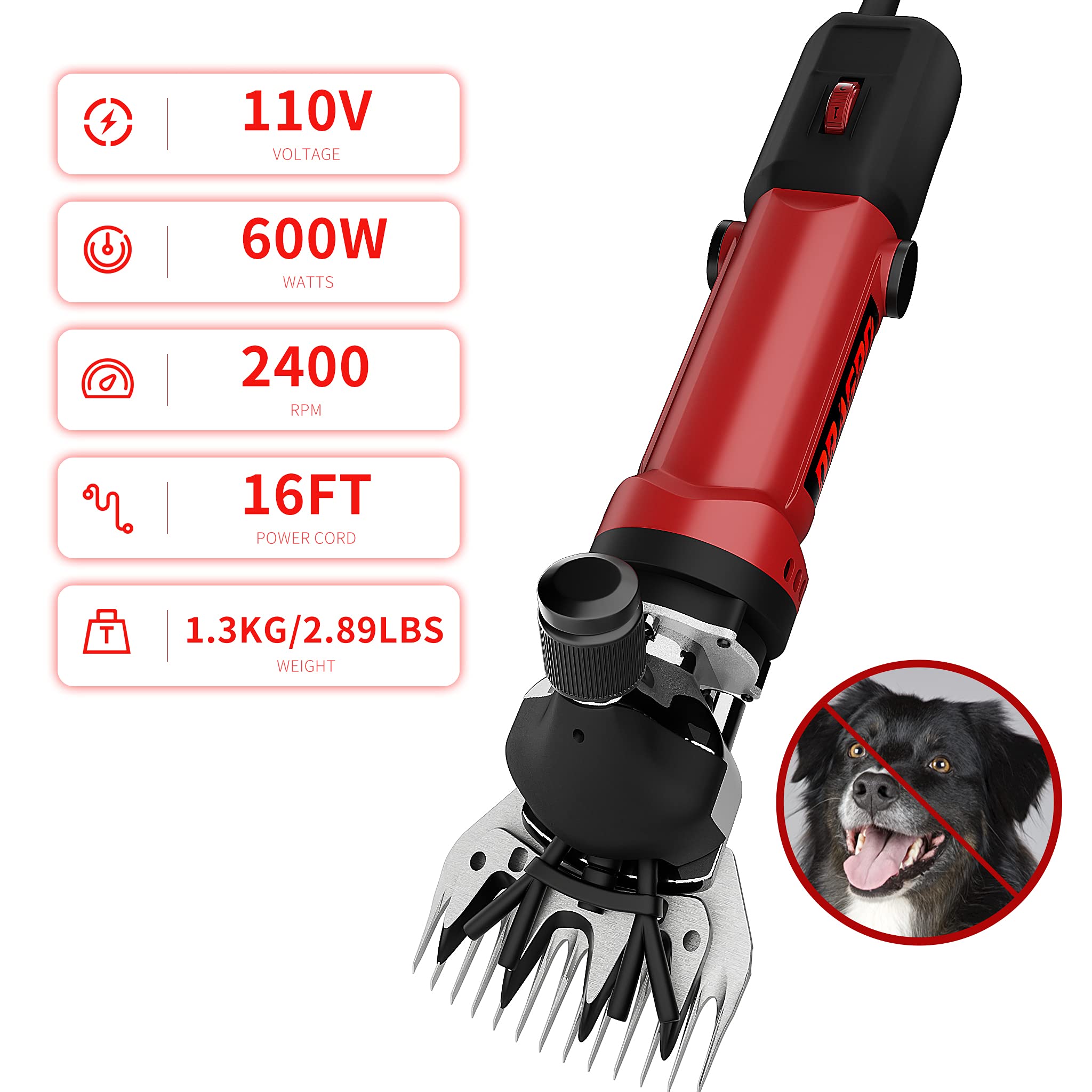 Dragro Sheep Clippers ergonomic grip reduces hand fatigue during long grooming sessions.