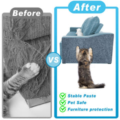 Draupnir cat scratching mat adhesion closeup highlights secure mounting
