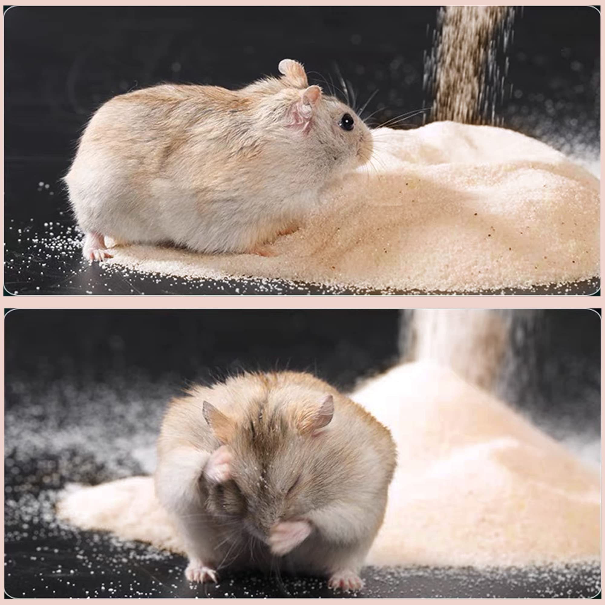 DR.DUDU hamster bath sand soft-texture closeup emphasizes pet-friendly softness for relaxing baths.