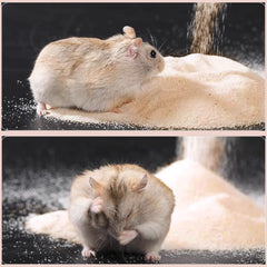 DR.DUDU hamster bath sand soft-texture closeup emphasizes pet-friendly softness for relaxing baths.