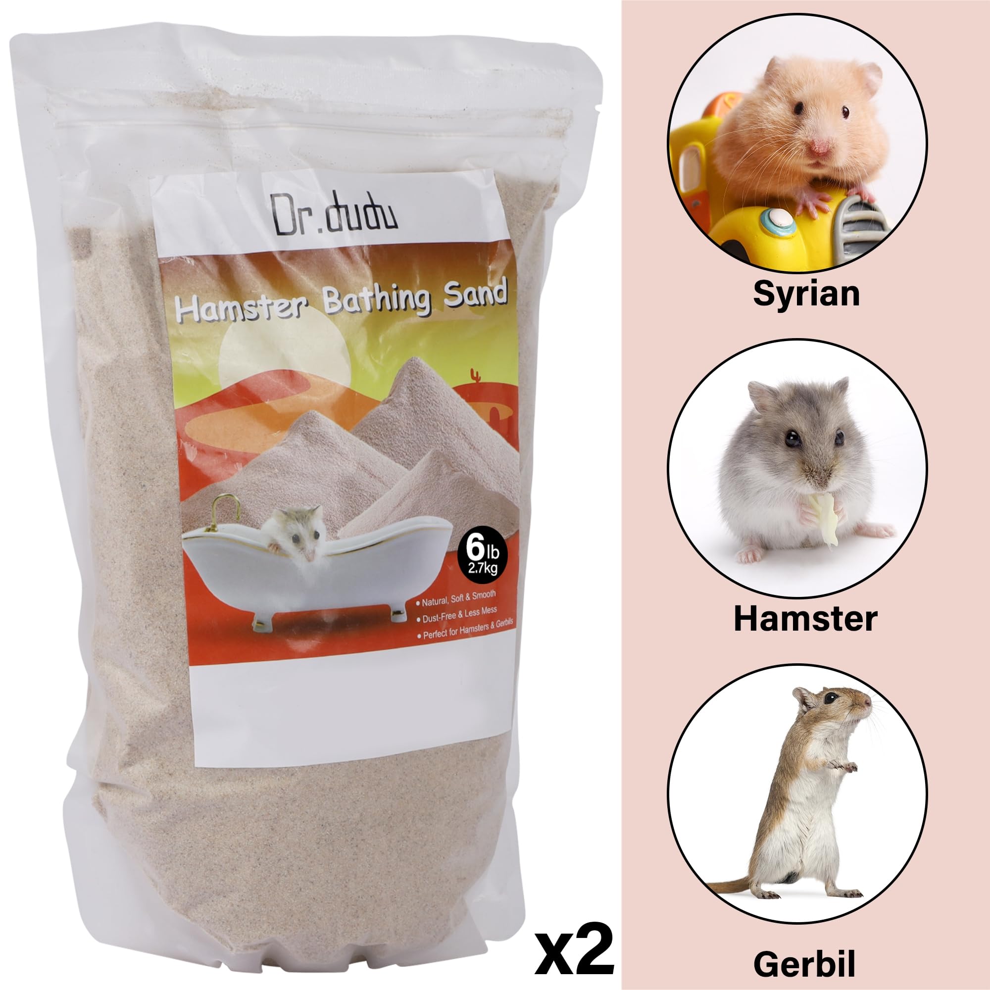 DR.DUDU hamster bath sand texture close-up highlighting natural grains for grooming